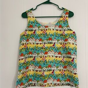 Ann May 100% Silk Colorful Printed Women's Top